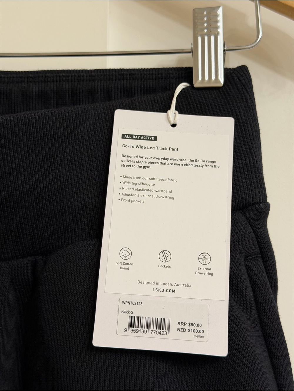 LSKD Go-To Wide Leg Track Pant in Black, Size Small - Picture 10 of 13